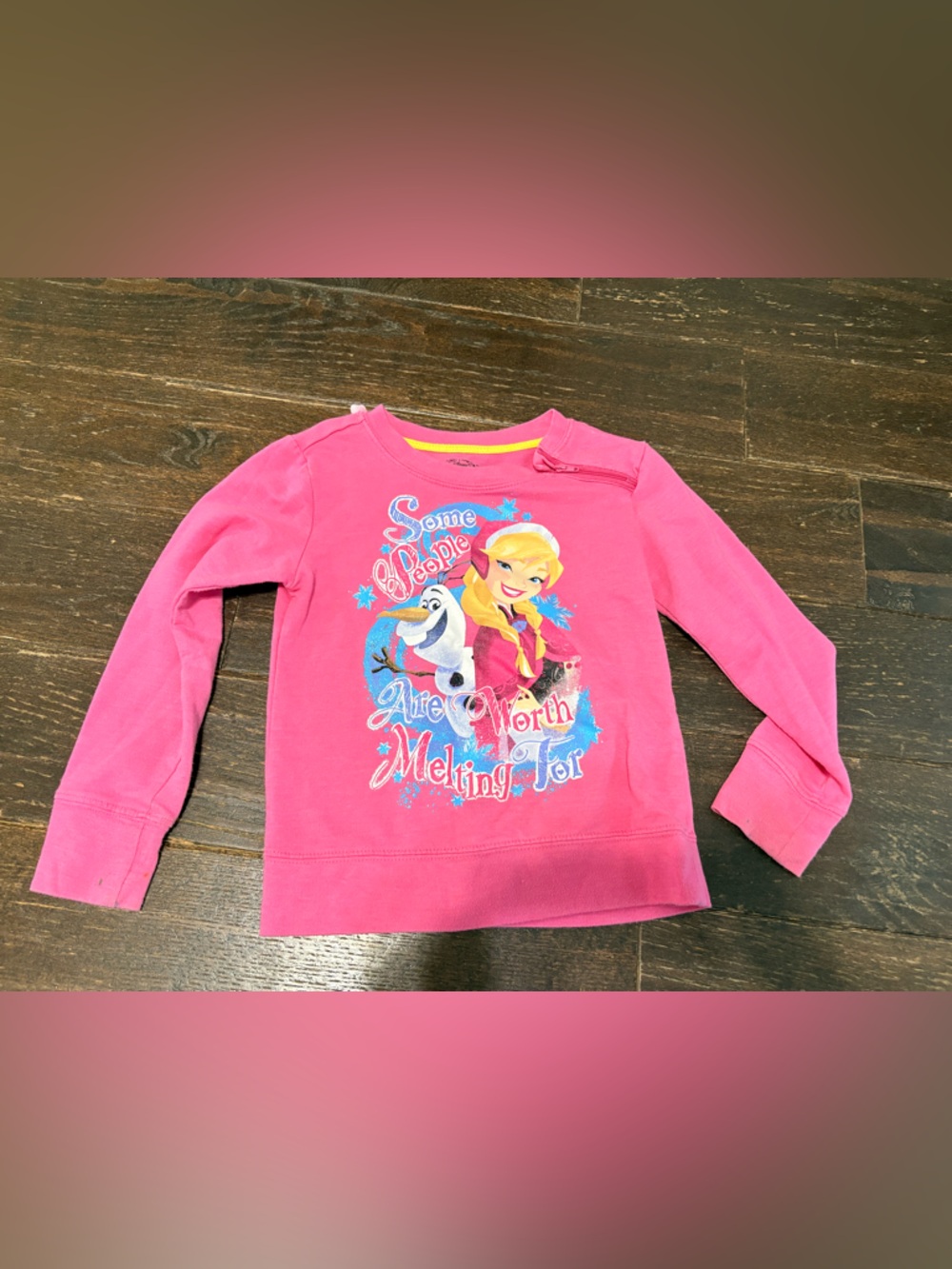 Disney Pink Frozen Graphic Long Sleeve Tee - Anna & Olaf